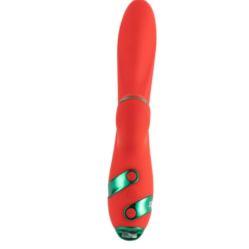 Вібратор кролик червоного кольору з флогером Lockink Sevanda Whip Vibrating Massage Wand - 4