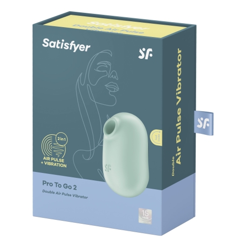 Вибратор с вакуумной стимуляцией клитора мятного цвета Satisfyer Pro To Go 2 - 7