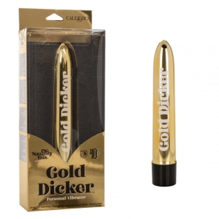 Міні вібратор золотистого кольору California еxotic novelties Naughty Bits Gold Dicker Vibe 