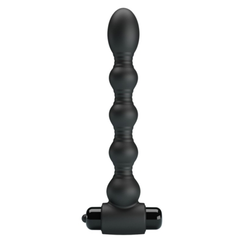 Анальный вибростимулятор шарообразный силиконовый черный Mr Play Vibrating Anal Plug - 3