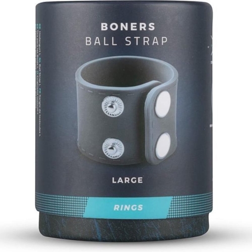 Эрекционное кольцо на член в форме ремешка синее Boners Ball Strap размер L - 6