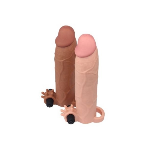 Реалистичный удлинитель пениса и вибростимулятором клитора Lovetoy - 3