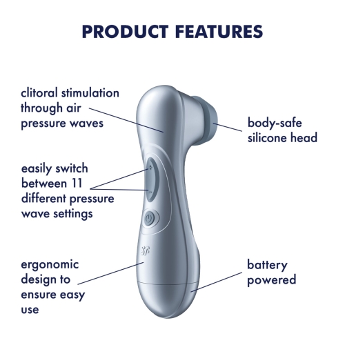 Вакуумный клиторальный стимулятор синий Satisfyer Pro 2 Generation 2 Battery Series - 5