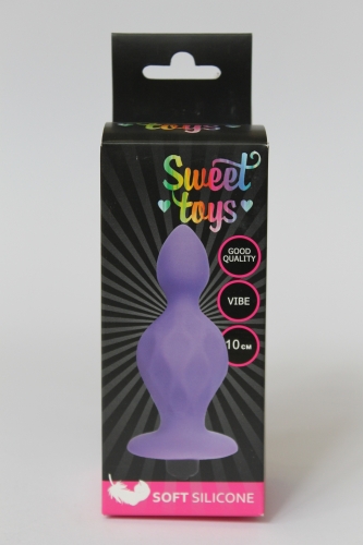 Втулка анальна з вібрацією Sweet Toys L 100 мм D 25x45 мм, Колір Фіолетовий - 2