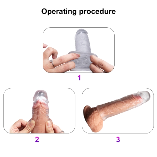 Набір насадок на силіконових член прозорого кольору Xise Textured Penis Sleeves 3 штуки - 3