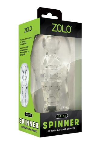 Мастурбатор с кубиками для мужчин прозрачного цвета Zolo Gripz Spinner - 2