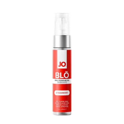 Оральный лубрикант на водной основе со вкусом клубники System JO BLO - Strawberry 30 мл - 1