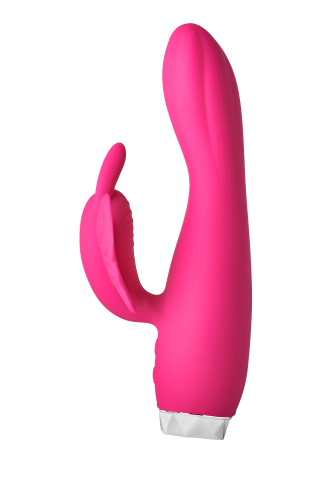 Вибратор для точки G и с отростком бабочкой для клитора розового цвета Dream Toys - 3