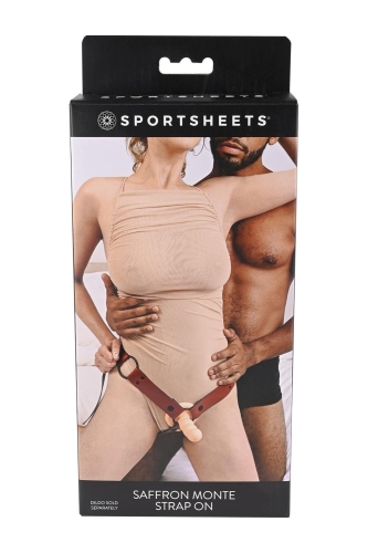 Трусики для страпона из искусственной кожи красные Sportsheets Saffron Monte Strap On - 5