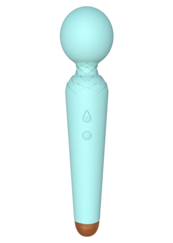 Вибромассажер Ванд в форме микрофона голубого цвета Boss series Rechargeable Power Wand - 1