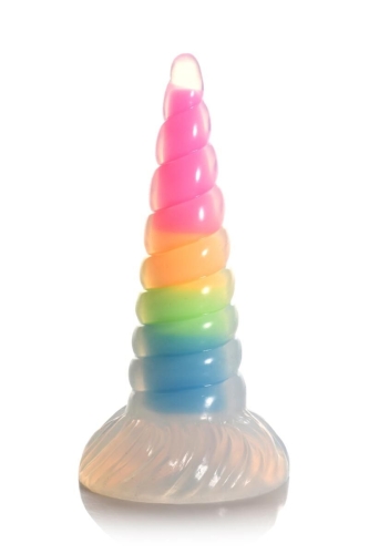 Фентезійний фалоімітатор на присосці райдужний Creature Cocks Luminescent Rainbow Dildo - 1