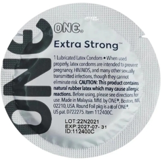 Презерватив классический с утолщенными стенками латексный One Extra Strong 1 штука