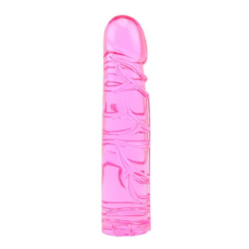 Рельєфний гнучкий фалоімітатор рожевого кольору CHISA HI-BASIC VIVID JELLY DILDO - 2