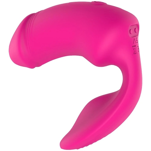 Подвійний вагінально-кліторальний вібратор з рожевим пультом Dream Toys Essentials - 14