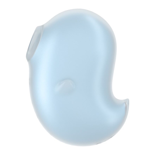 Вакуумный клиторальный стимулятор с вибрацией голубого цвета Satisfyer Cutie Ghost - 2