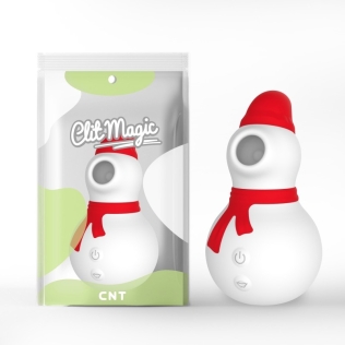 Кліторальний всмоктувальний вакуумний вібратор червоного кольору Cnt Christmas Snowman