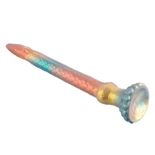 Фалоімітатор у вигляді прибульця силіконовий різнокольоровий Vscnovelty Glitter Silicone Dildo Anaconda - 3