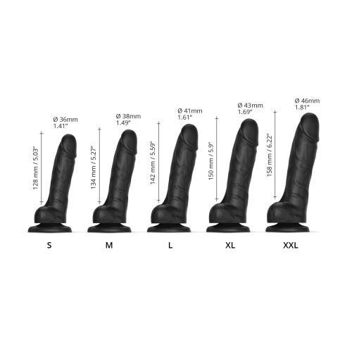 Фаллоимитатор на присоске черного цвета Strap-On-Me REALISTIC DILDO - 4