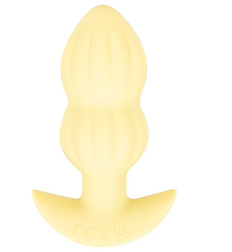 Анальная вибропробка желтая Soft Silicone Vibrating Mini Butt Plug - 8
