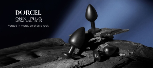 Анальна пробка металева чорного кольору Dorcel ONIX PLUG розмір M - 6