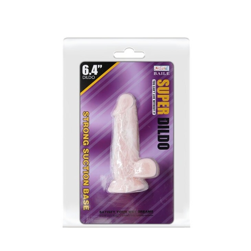 Фалоімітатор 13 см/3,7 см реалістичний на присоску SUPER Dildo 6.4 тілесного кольору - 6