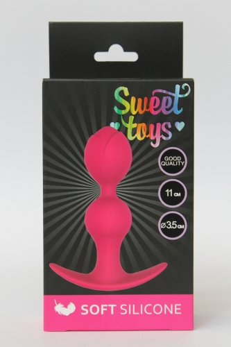 Анальна пробка силіконова SWEET TOYS L 110 мм d 35 мм колір яскраво-рожевий - 3