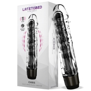 Вибратор вагинальный для женщин реалистичный прозрачно черный Latetobed  Chris Multi-speed Vibe
