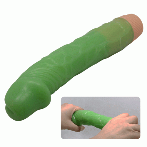 Вібратор реалістичний зелений BARBARA 8.8 Bill MULTI-SPEED VIBRATOR - 7