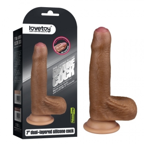 Реалістичний фалоімітатор на присоску з мошонкою Lovetoy - 2