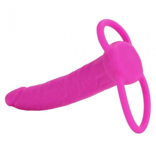 Насадка на член для подвійного проникнення рожевого кольору California еxotic noveltiesc Silicone Love Rider Dual Penetrator - 5