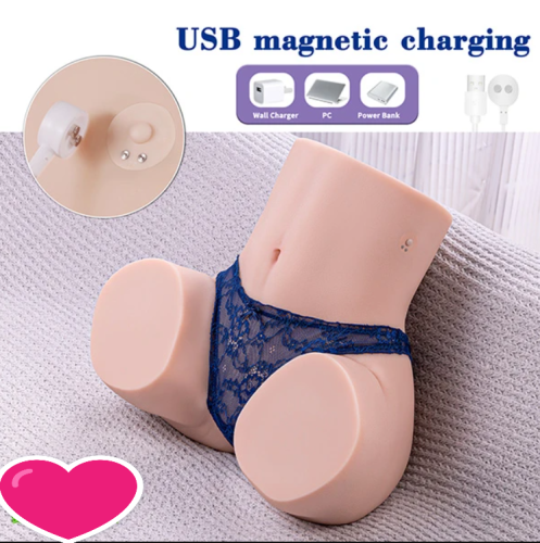 Реалістичний мастурбатор торс вагіна з анусом тілесного кольору XISE Gina thrusting - 5