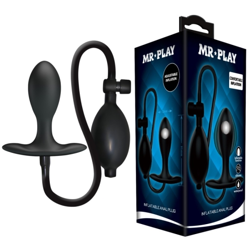 Надувающаяся анальная пробка черная Mr Play Inflatable Anal Plug - 1