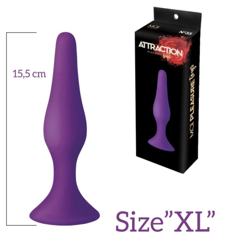 Анальна пробка на присоску фіолетова MAI Attraction Toys № 35 - 3
