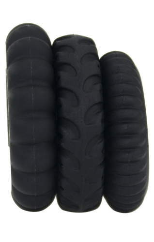 Набор эрекционных силиконовых колец черного цвета Winyi Cuddle Black Set 2 3 штуки - 3