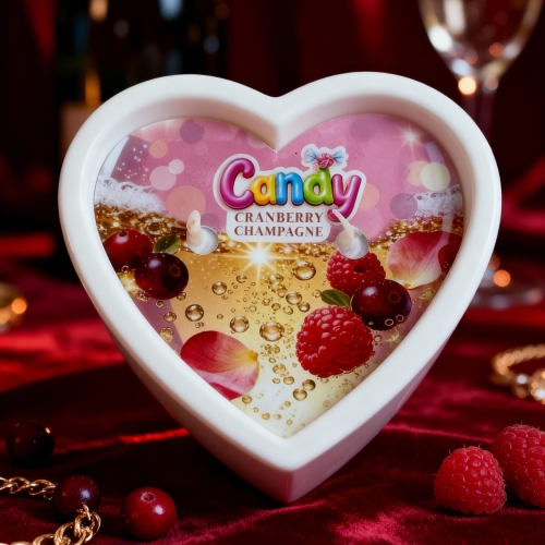 Массажная свеча в форме сердца с ароматом шампанского с клюквой Candy Cranberry Champagne 70 мл - 2