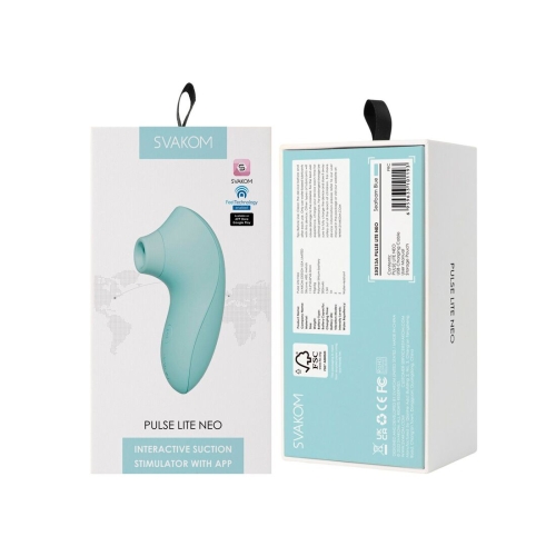 Вакуумний стимулятор для клітора блакитного кольору Svakom Pulse lite neo seafoam blue - 8