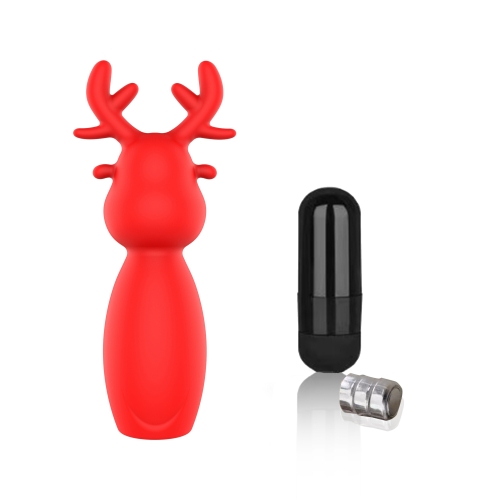 Міні-вібратор у формі оленя червоного кольору Erospace Sweet Play Mini Reindeer Vibrator модель A10 - 6