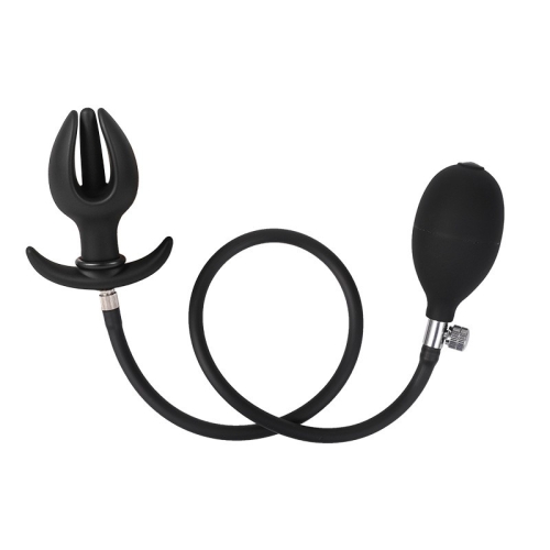 Анальний надувний затор у формі пелюстки чорного кольору Bdsm4u Petal Anal Plug - 1