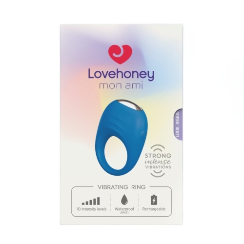 Эрекционное виброкольцо на член голубое Lovehoney Mon Ami - 8