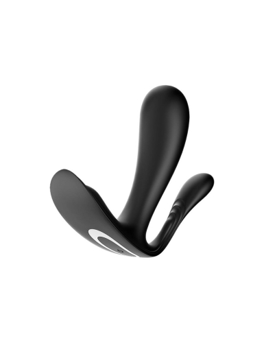 Силиконовая анальная пробка со стимуляцией клитора и вибрацией черная Satisfyer Top Secret - 1