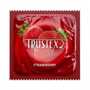 Презерватив из премиального латекса с ароматом и вкусом клубники Trustex Strawberry Lubricated 1 штука