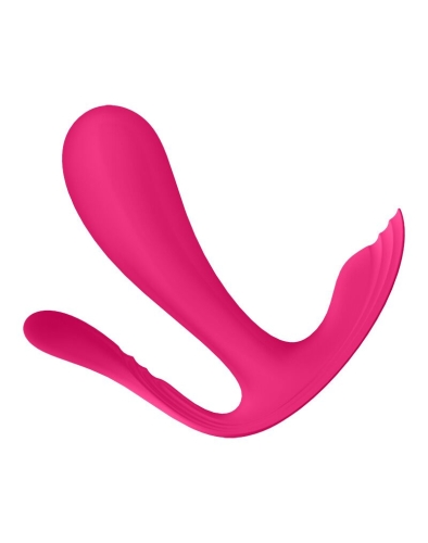 Силиконовая анальная пробка со стимуляцией клитора и вибрацией розовая Satisfyer Top Secret - 2