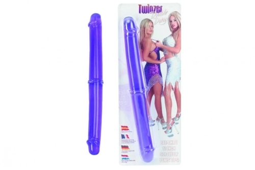 Двойной фаллоимитатор фиолетовый TWINZER - 4