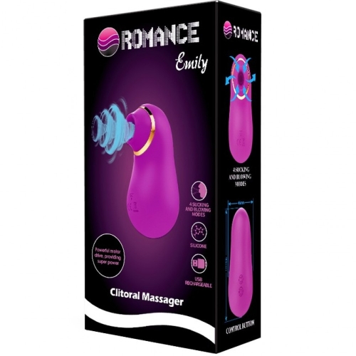 Вакуумний кліторальний стимулятор силіконовий фіолетовий Baile Emily Romance - 6