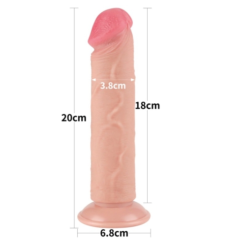 Вагинальный реалистичный фаллоимитатор на присоске Sliding Skin Dual Layer Dong Flesh 8.0 телесный - 2