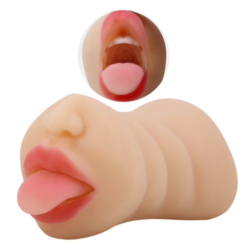 Мастурбатор c двумя входами Ротик и вагина телесного цвета LyBaile Crazy Bull Sarah soft skin - 4