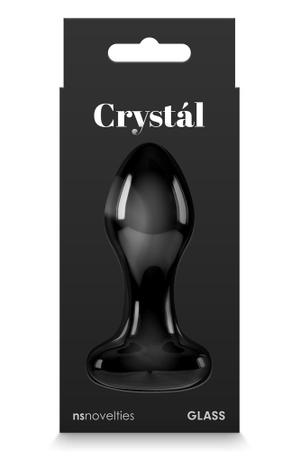 Анальний скляний затор чорного кольору NS Novelties Crystal heart - 3