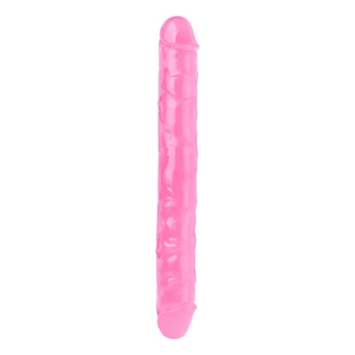 Фалоімітатор реалістичний подвійний Mr. Rude Crystal Jellies Realistic Double-ended Dildo рожевий - 2