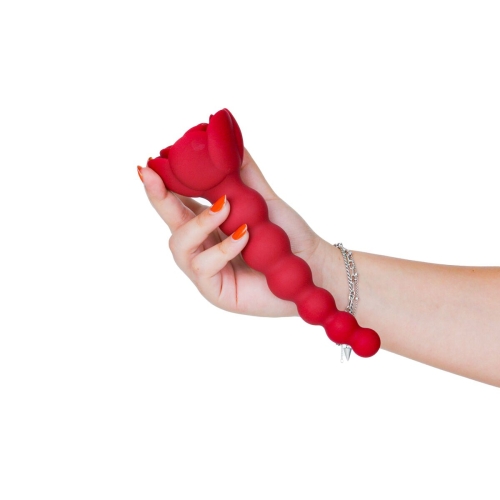 Анальная цепочка с розой красная Lux Active Champion Rose - 7
