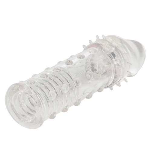 Удлиняющая реалистичная насадка с рельефом прозрачного цвета California Exotic Novelties Extender Clear - 10